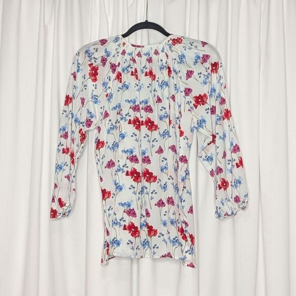 Tucker Classic Blouse English Garden Trilogy in Crepe de Chine Silk Top - Picture 6 of 8